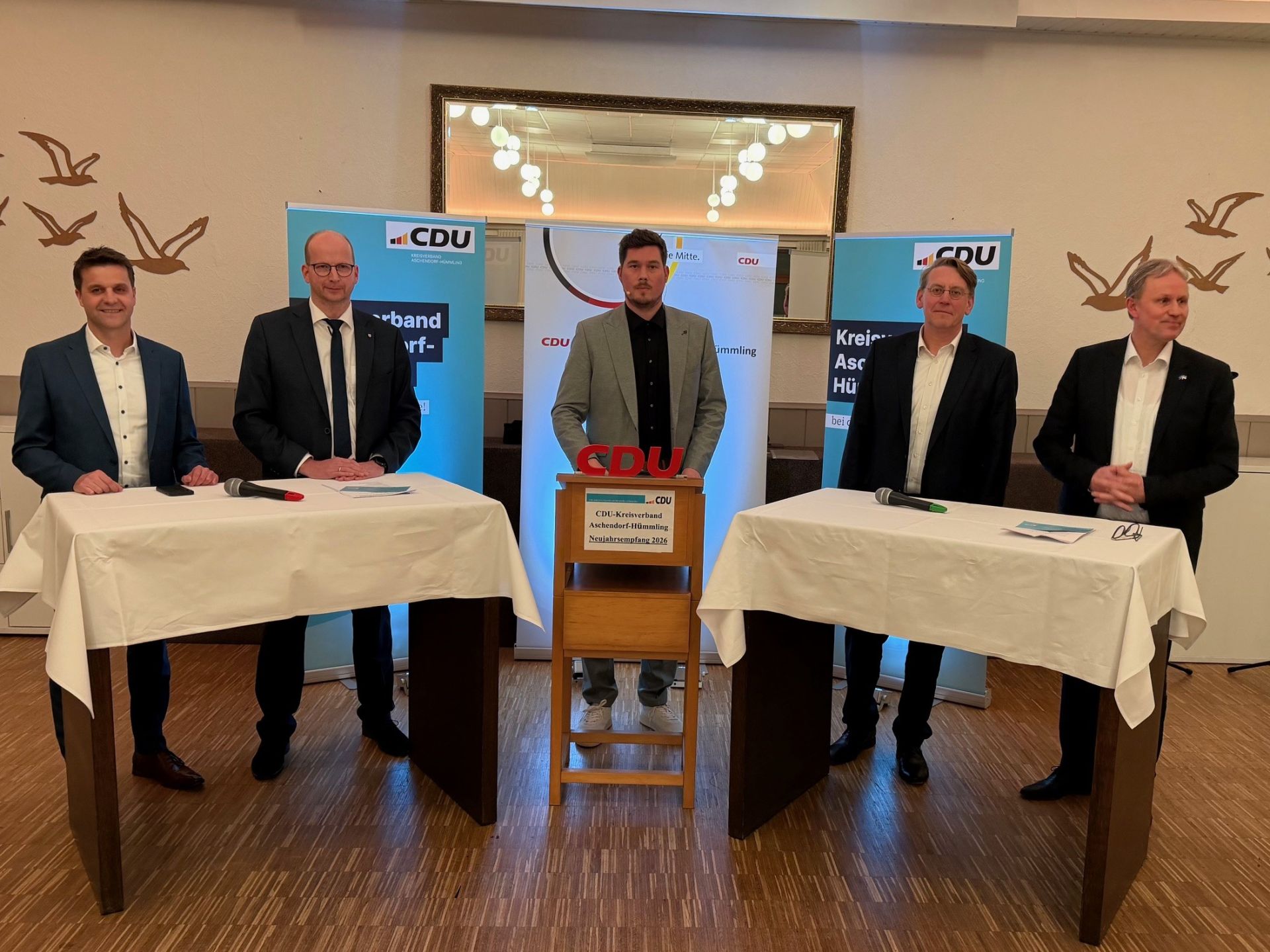 vl. Hartmut Mohrkamp (MdL), Jens Willerding, Rolad Koch,  Landrat Marc Andr� Burgdorf, Jens Gieseke (MdEP)